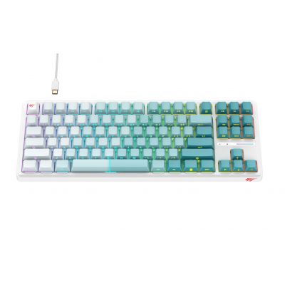 2. Havit KB901L Gaming Keyboard (White and Green)