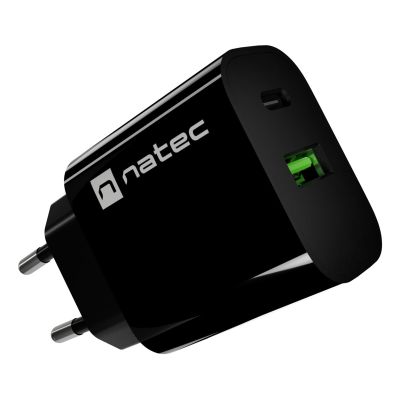 9. NATEC RIBERA WALL CHARGER 1X USB-A + 1X USB-