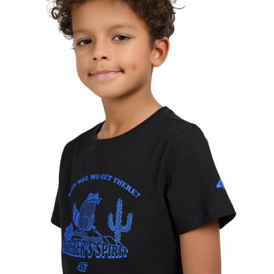 5. Boy's T-shirt 4F M2815 deep black 4FJWSS26TTSHM2815 20S
