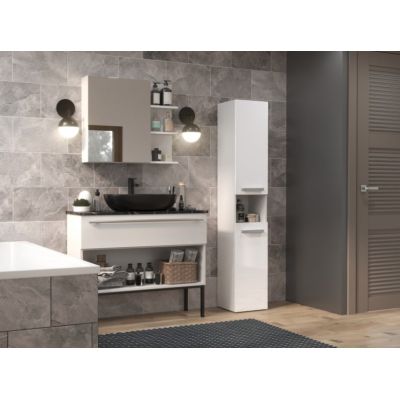 6. Bathroom cabinet NEL I 31x30xH174 glossy white