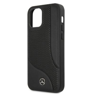 6. Mercedes Leather Perforated Area Case for iPhone 12 Pro Max - Black