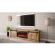4. GRANERO TV cabinet + fireplace 200x56.7x35 Wotan oak