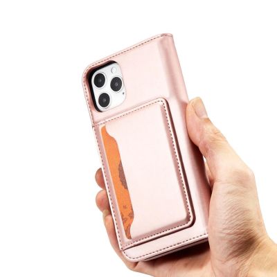 10. Magnet Card Case for iPhone 12 Pro Pouch Card Wallet Card Stand Pink