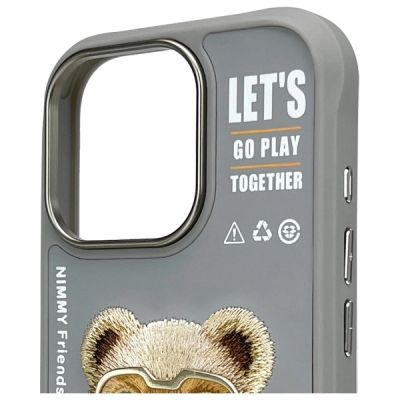 3. Nimmy Cool&Cute 2.0 Bear Case for iPhone 16 Pro Max - Gray