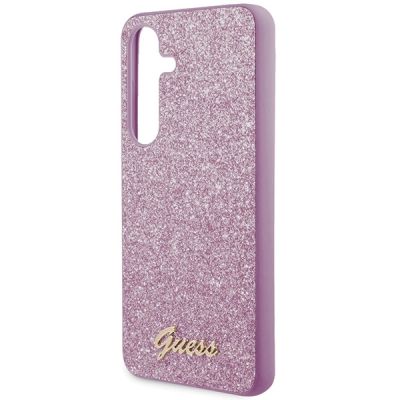6. Guess Glitter Script case for Samsung Galaxy S24+ - purple