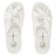 4. Women's leather flip-flops with a flower, white Filippo DK7762
