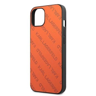 6. Karl Lagerfeld Perforated Allover Case for iPhone 13 / 14 / 15 6.1" - Orange