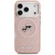 3. Karl Lagerfeld IML Glitter Karl & Choupette Heads Logo MagSafe Case for iPhone 17 Pro - Pink