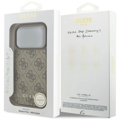7. Guess 4G Charms Collection MagSafe case for iPhone 17 Pro - brown