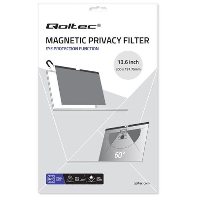 Qoltec Privacy Filter for MacBook Air 13.6" | Magnetic | Eye Protection