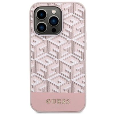 3. Guess GUHMP14LHGCFSEP iPhone 14 Pro 6.1" pink/pink hard case GCube Stripes MagSafe