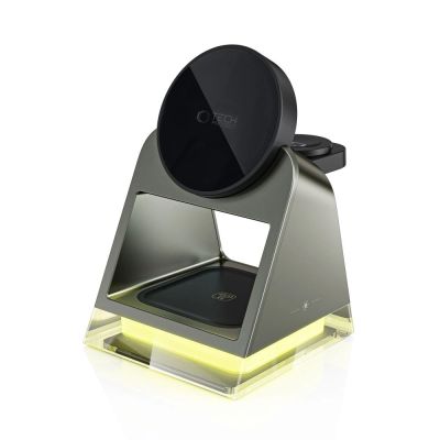 3. Tech-Protect QI15W-A43 3in1 Wireless Charger with MagSafe for Apple Devices - Black