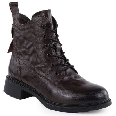 8. Women's leather work boots insulated brown Vinceza 86412