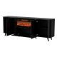 5. VOLARE Sideboard 200 x 39 x 75 cm, black + fireplace