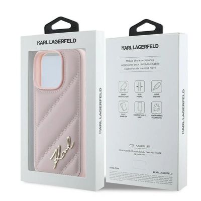 8. Karl Lagerfeld Quilted Signature iPhone 16 Pro Max Case - Pink