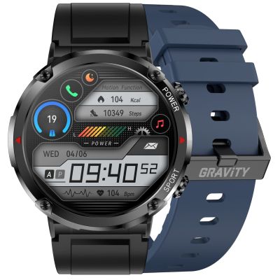 Gravity GT21-5 Smartwatch + Navy Blue Silicone Strap