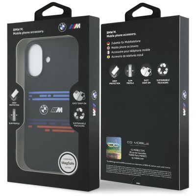 8. BMW M Silicon Horizontal Line MagSafe Case for iPhone 17 - Black