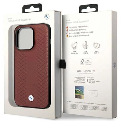 8. Case BMW BMHCP14L22RFGR iPhone 14 Pro 6.1" Burgundy/burgundy Leather Diamond Pattern