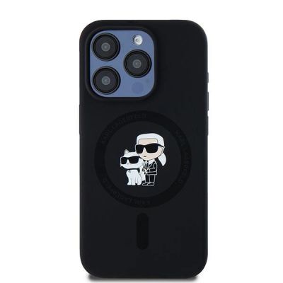 3. Karl Lagerfeld Silicone Karl&Choupette MagSafe case for iPhone 15 Pro - black