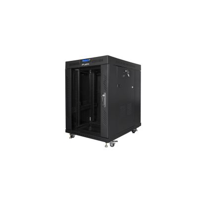 LANBERG FLOOR RACK CABINET 19" 15U 800X1000 GLASS DOOR LCD BLACK FF01-8015-12BL (FLAT PACK)