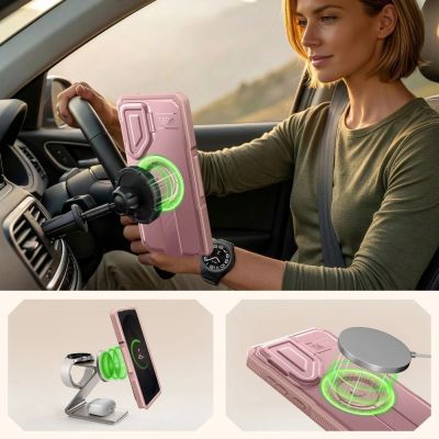 4. Tech-Protect Kevlar MagSafe 2-Set Case for Samsung Galaxy S26 Ultra - Pink