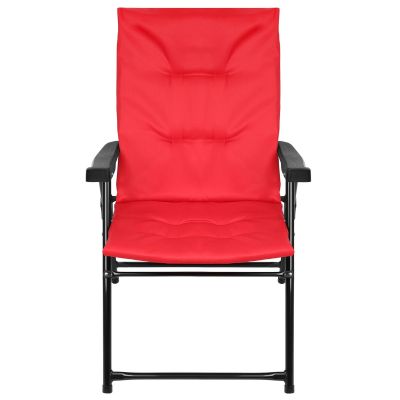13. FOLDING GARDEN CHAIR 59X66X45/90CM WITH CUSHION RED
