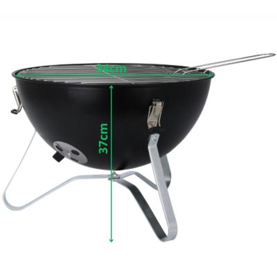 4. 37 CM BLACK KETTLE-STYLE PORTABLE GRILL
