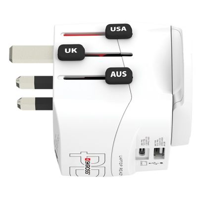 3. SKROSS Pro Light USB AC45PD World Travel Adapter with USB-C White