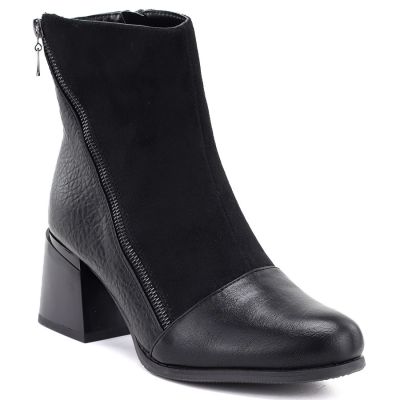 6. Women's insulated ankle boots with a block heel, black M.Daszyński SA269-5