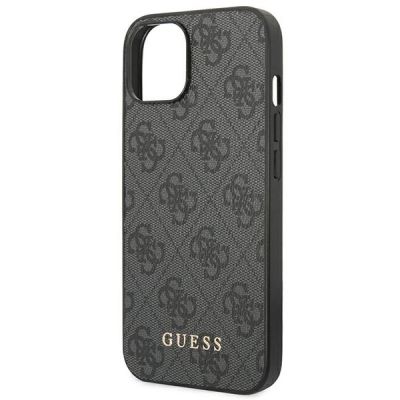 6. Guess 4G Metal Gold Logo Case for iPhone 14 Plus / 15 Plus - Gray