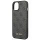 6. Guess 4G Metal Gold Logo Case for iPhone 14 Plus / 15 Plus - Gray