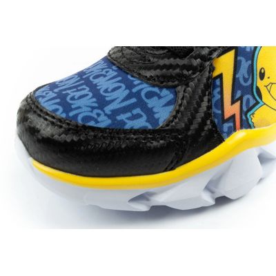 6. Leomil children's sports shoes Pokemon sneakers lightweight with velcro LED black yellow