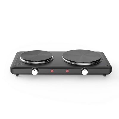 5. ELDOM ELECTRIC TWO-BURNER STOVE PG22 2500W, SMOOTH TEMPERATURE REGULATION, PLATE DIAMETERS 18.5 CM + 15.5 CM