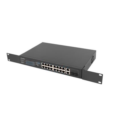6. LANBERG SWITCH RACK 19" 16X 100MB POE+/2X COMBO GIGABIT 250W UNMANAGED RSFE-16P-2C-250