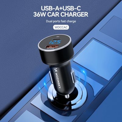 6. Wozinsky WDCCAC USB-C USB-A 36W Car Charger - Black