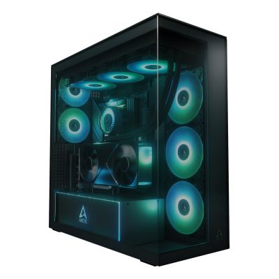 Arctic Xtender Schwarz case with window and GPU mount