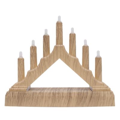 9. ADVENT CANDLE HOLDER 15.5x3.2x13.5CM 7 LED BATTERY-POWERED PINE