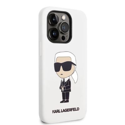4. Karl Lagerfeld Silicone Ikonik case for iPhone 14 Pro Max - white