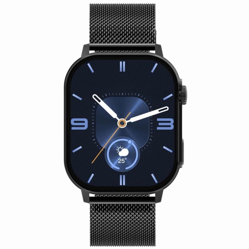 5. GRAVITY GT15-12 Women's Smartwatch Navy Blue Silicone Strap + Black Bracelet