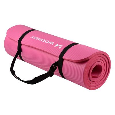 2. Wozinsky exercise mat 181 x 63 x 0.9 cm thick gymnastic yoga mat pink