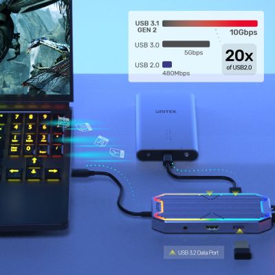 5. UNITEK HUB USB-C, HDMI 2.0, RJ45, 3.5MM, PD 100W