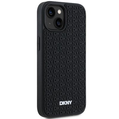 4. DKNY 3D Rubber Repeat Pattern case for iPhone 15 Plus - black