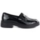 2. Women's leather lords moccasins with thick soles, black Vinceza 39985