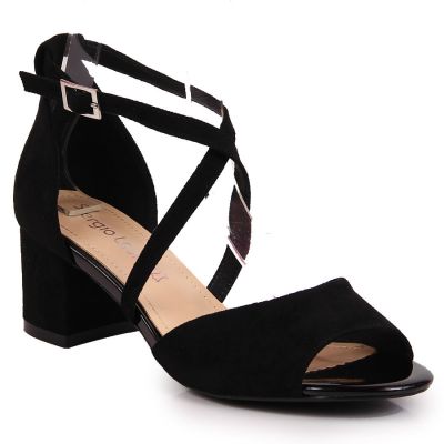 14. Sergio Leone W SK367A black block heel sandals