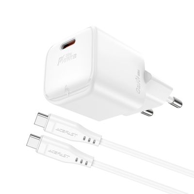 2. Acefast A77 Mini PD 30W GaN wall charger + USB-C cable - white