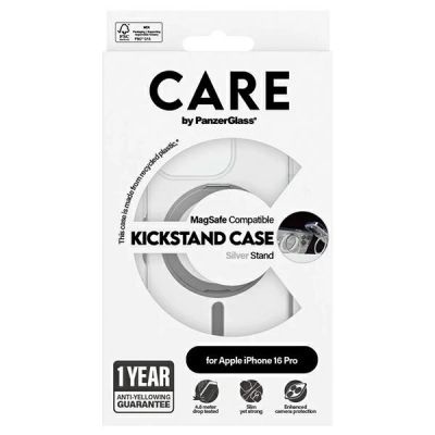 5. CARE by PanzerGlass Feature Kickstand Case iPhone 16 Pro 6.3" silver/silver MagSafe 1326