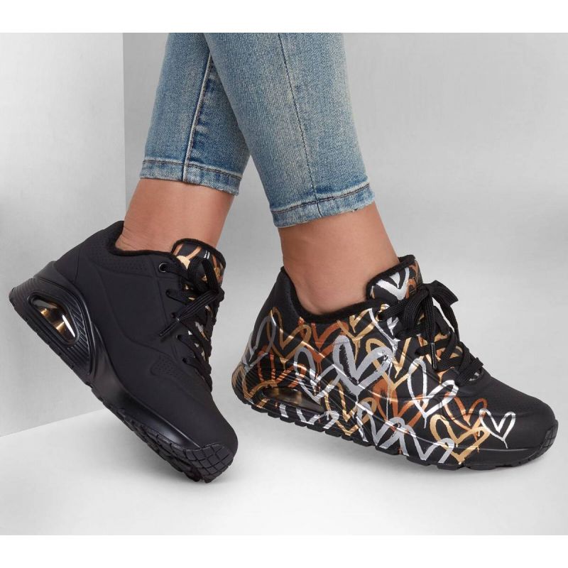 2. Skechers Uno Metallic Love W 155523/BKGD shoes