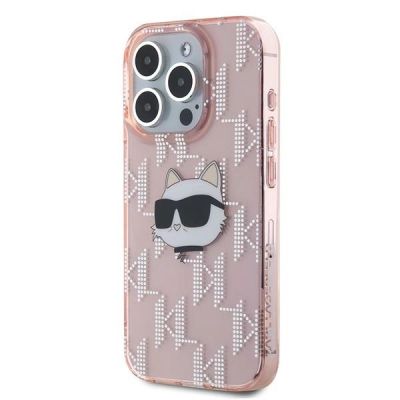 2. Karl Lagerfeld IML Choupette Head & Monogram case for iPhone 15 Pro Max - pink