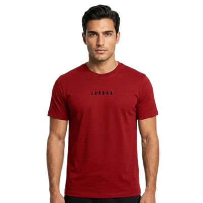 4. Air Jordan Jumpman Embroidered Air Crew Red Men's T-shirt - DM3182-689