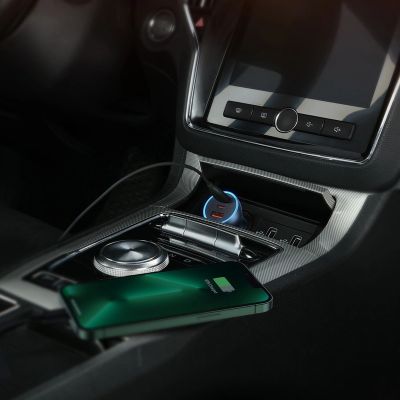 14. Baseus Golden Contactor Pro car charger USB-A + 2x USB-C 65W dark gray (CGJP010013)
